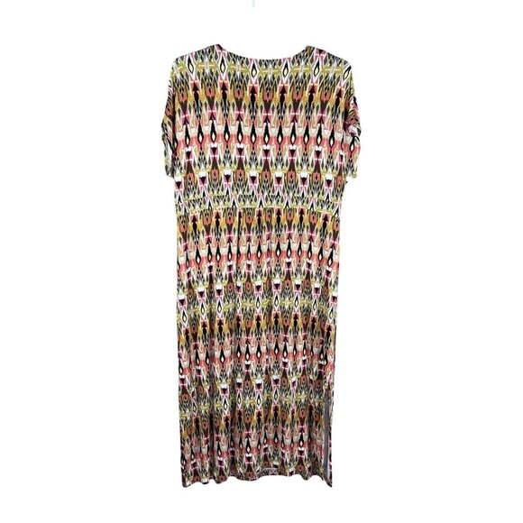 J. Jill Womens XL Aztec Southwest Geometric Print Empire Waist V-Neck Maxi Dress - Picture 6 of 13